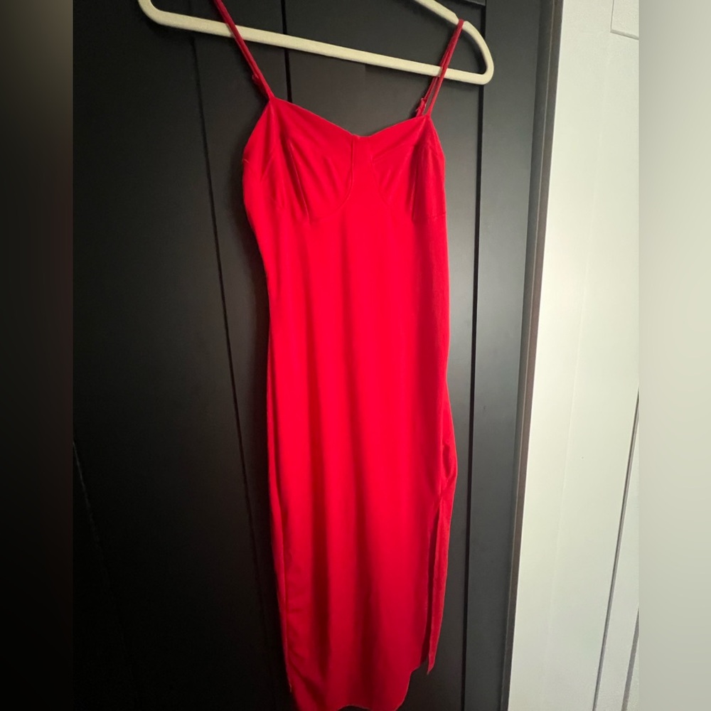 Fashion Nova Red Spaghetti Strap Slip Dress